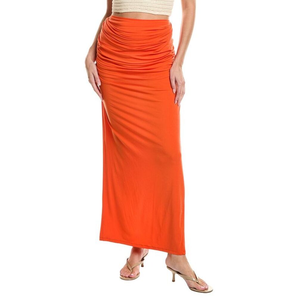 Paris Georgia Womens  Draped Skirt, Orange